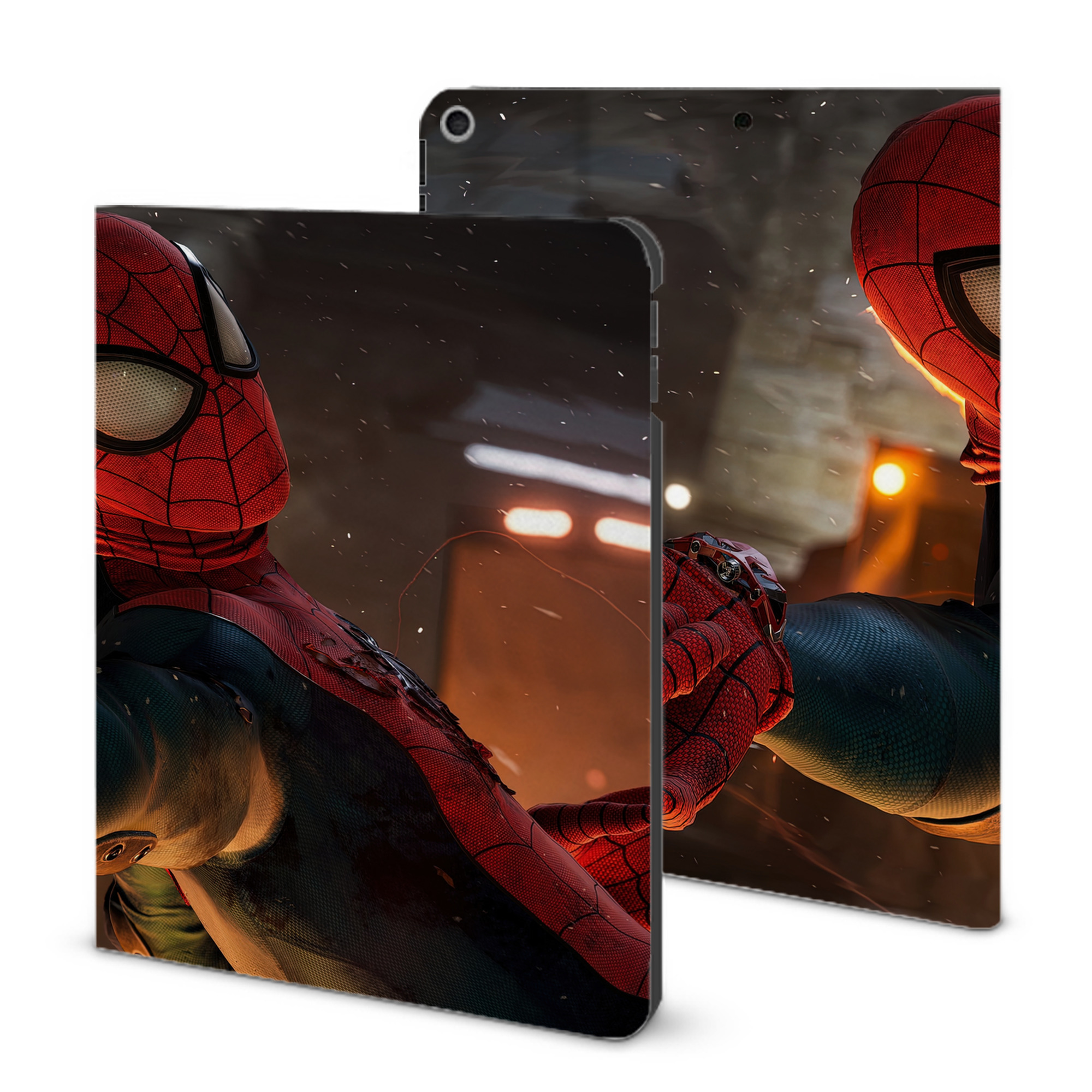 （画像用） Spider Man スパイダーマン IPad ケース ブック型 PUレザー TPU 耐衝撃 軽量 薄型 ペン収納なし 全面保護 IPad 各モデル対応